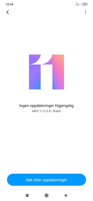 Hvis telefonen din er oppdatert, vil du se følgende skjermbilde