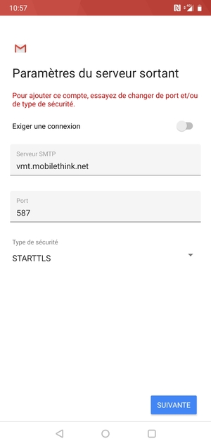 Sélectionnez Type de sécurité