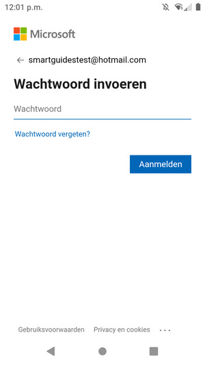 Voer uw wachtwoord in en selecteer Aanmelden