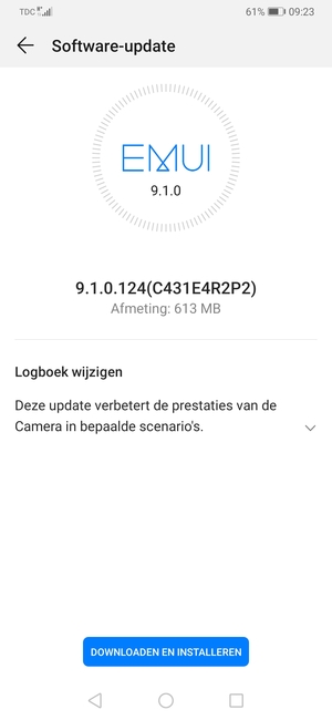Als uw telefoon niet up-to-date is, selecteer DOWNLOADEN EN INSTALLEREN