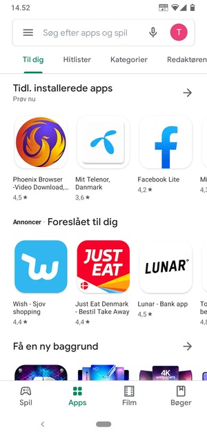 Vælg søgefeltet