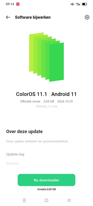 Als uw telefoon up-to-date is, zult u het volgende scherm zien