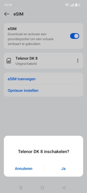 Selecteer Ja