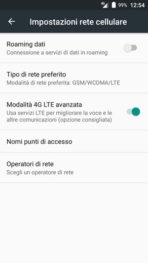 Seleziona Nomi punti di accesso