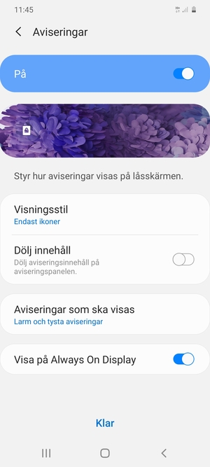 Välj dina föredragna alternativen och välj Klar