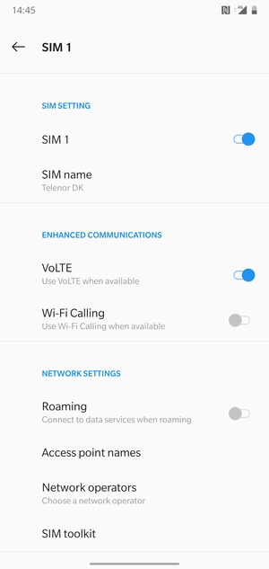 To change network if network problems occur, select Network operators