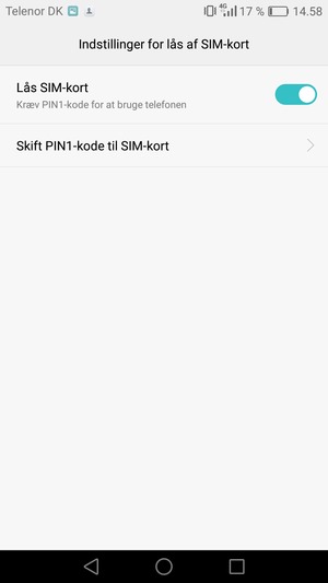 Vælg Skift PIN-kode til SIM-kort