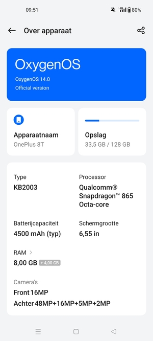 Selecteer OxygenOS