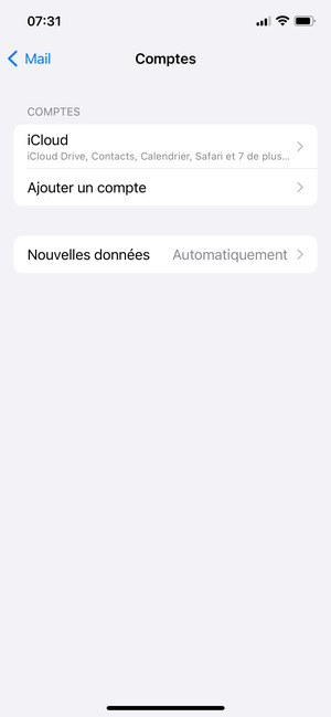 Sélectionnez Nouvelles données