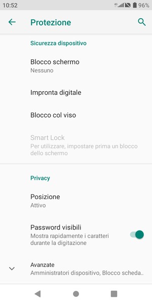 Scorri e seleziona Posizione