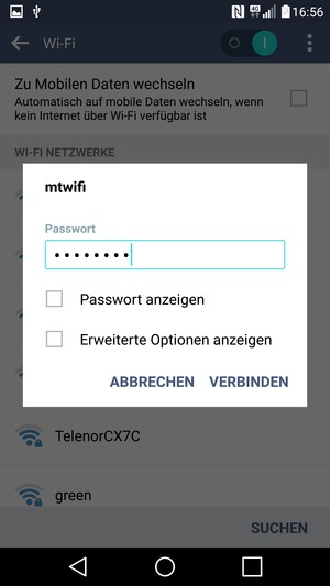 Geben Sie das WLAN-Passwort ein und wählen Sie VERBINDEN