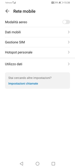 Seleziona Dati mobili