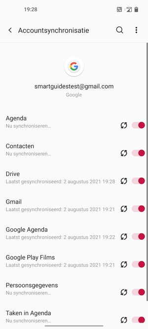 Uw gegevens worden gesynchroniseerd