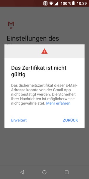 Wählen Sie ZURÜCK