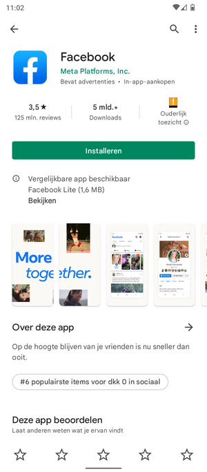 Selecteer Installeren