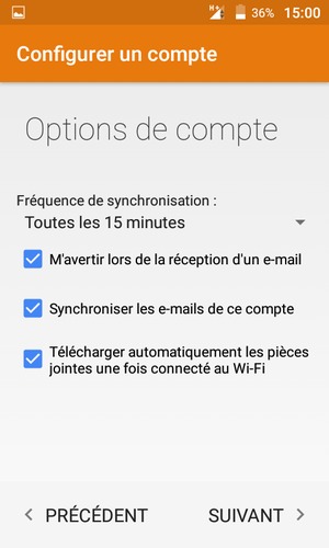 Sélectionnez SUIVANT