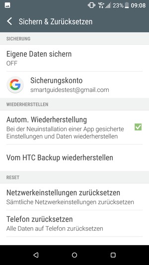 Wählen Sie Eigene Daten sichern