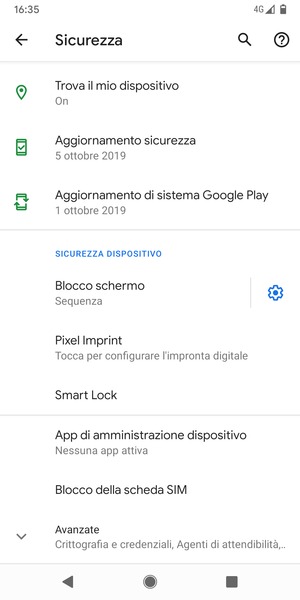 Seleziona Blocco della scheda SIM