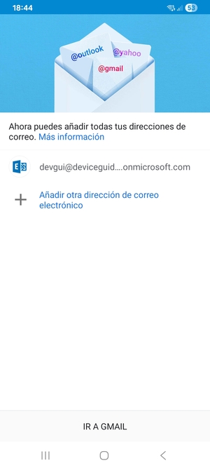 Seleccione IR A GMAIL