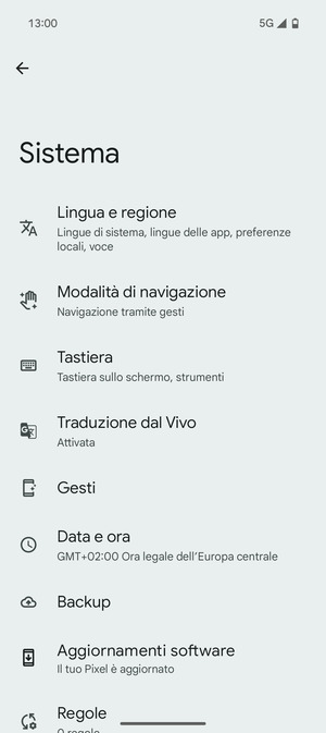 Seleziona Backup