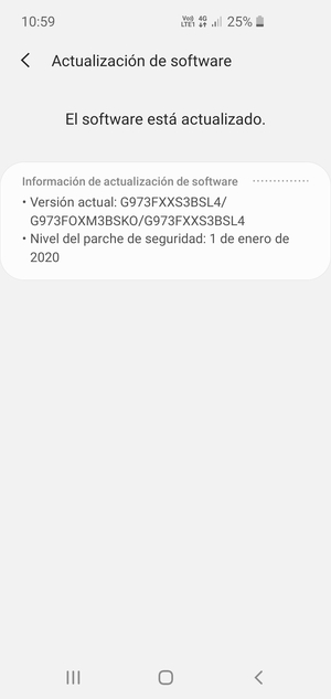 Si su teléfono está actualizado, verá la siguiente pantalla