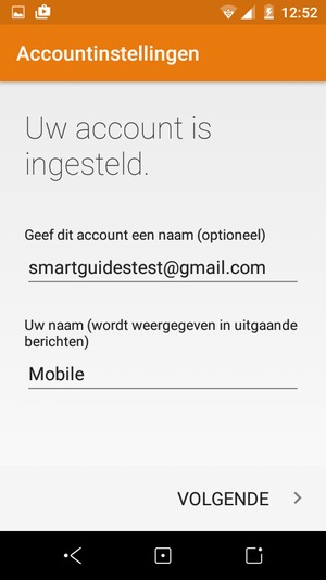 Geef uw account een naam en voer uw naam in. Selecteer VOLGENDE