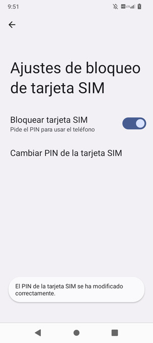 Su PIN de la tarjeta SIM ha sido cambiado