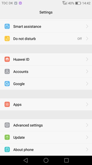 Scroll to and select Update