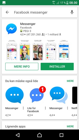 Vælg appen