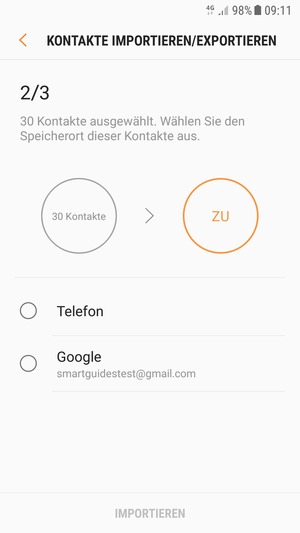 Wählen Sie Google