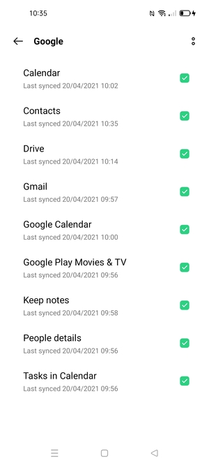 Check all the checkboxes and select the Menu button