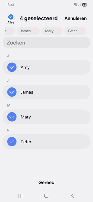 Selecteer Gereed