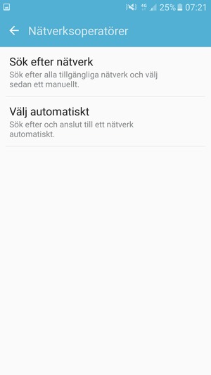 Välj Sök efter nätverk