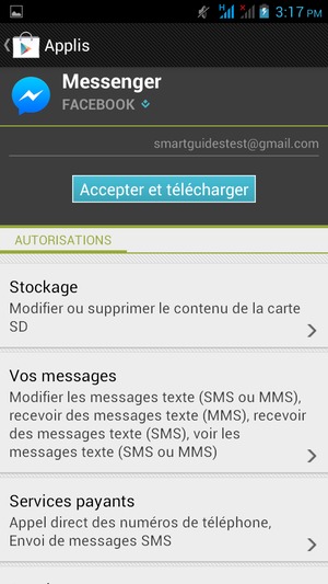 Sélectionnez Accepter et télécharger