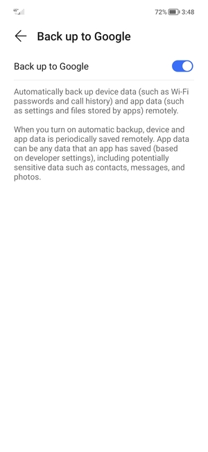 Select the Back button