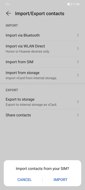 Select IMPORT