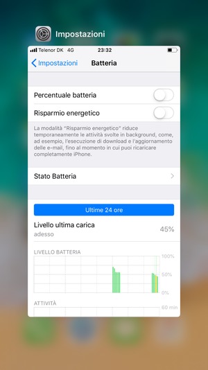 Apparirà un menu