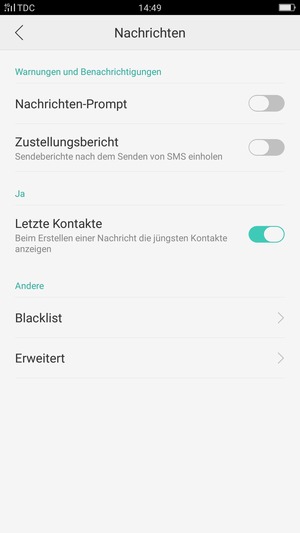 Wählen Sie Erweitert