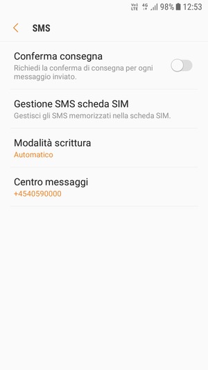 Seleziona Centro mesaggi