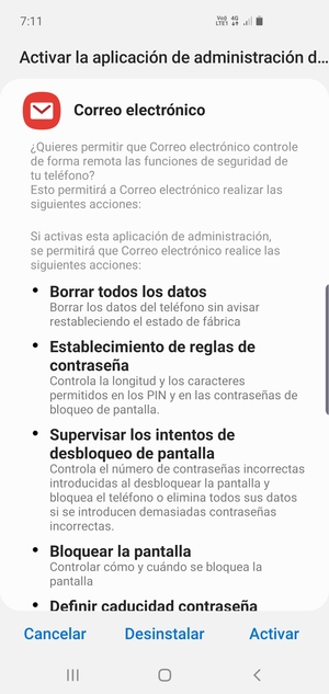 Seleccione Activar