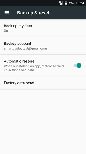 Select Backup account