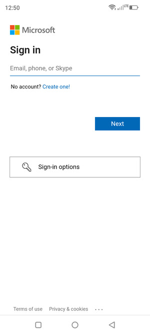 Enter your Email address and select Next