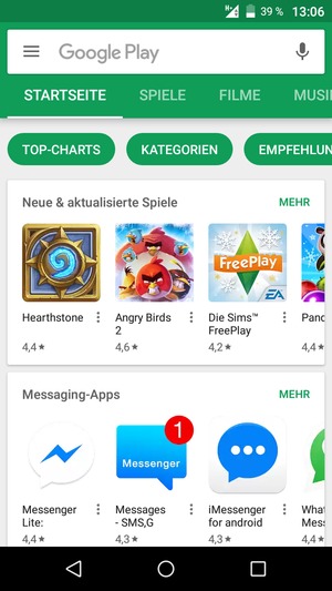 Wählen Sie die Suchleiste