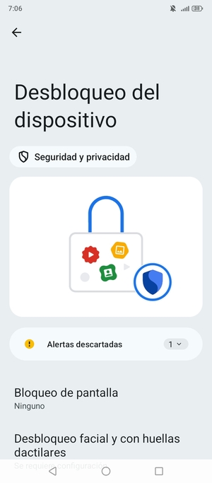 Seleccione Bloqueo de pantalla
