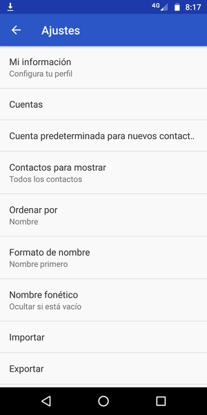 Sus contactos se guardarán en su Motorola