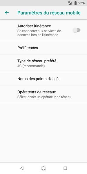 Sélectionnez Access point names
