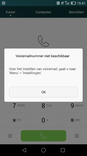 Als uw voicemail niet geïnstalleerd is, selecteert u OK