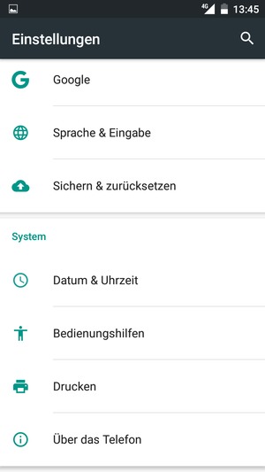 Scrollen Sie und wählen Sie Über das Telefon