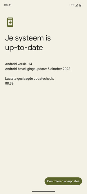 Als uw telefoon up-to-date is, zult u het volgende scherm zien