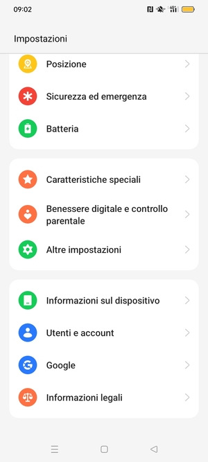 Scorri e seleziona Utenti e account